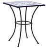 vidaXL Table de bistro mosa&iuml;que Bleu et blanc 60 cm C&eacute;ramique