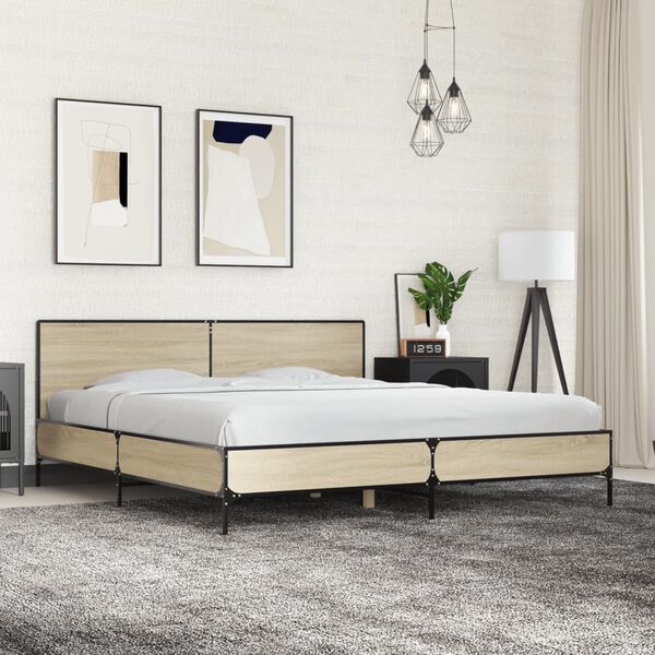 vidaXL Cadre de lit sans matelas chêne sonoma 180x200 cm