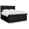 vidaXL Sommier &agrave; lattes de lit avec matelas Noir 200x200 cm Tissu