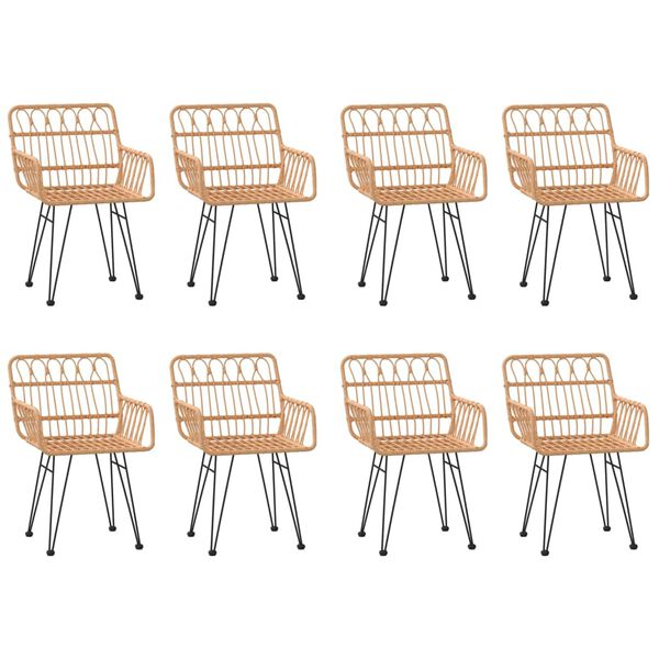 vidaXL Ensemble à manger de jardin 9 pcs Résine tressée