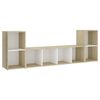 vidaXL Ensemble de meubles TV 3 pcs Blanc ch&ecirc;ne sonoma Bois ing&eacute;nierie