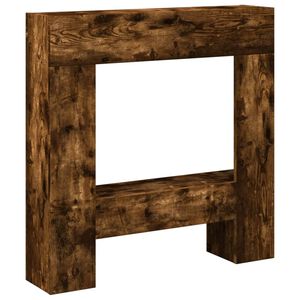 VidaXL Cadre de chemin&eacute;e ch&ecirc;ne fum&eacute; 81x18x82 cm bois d'ing&eacute;nierie