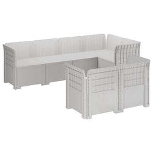 vidaXL Canap&eacute; de Jardin 7 Places Look Rattan PP Blanc