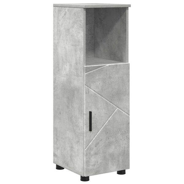 vidaXL Cabinet de salle de bain avec porte Gris b&eacute;ton 30 x 35 x 95 cm