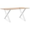 vidaXL Pieds de table &agrave; manger 2 pi&egrave;ces Blanc 90 x (72-73,3) cm Acier