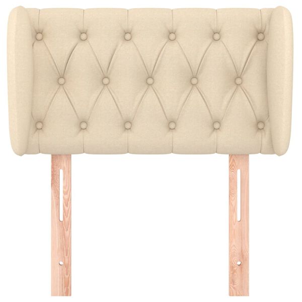 vidaXL T&ecirc;te de lit avec oreilles Cr&egrave;me 83x23x78/88 cm Tissu