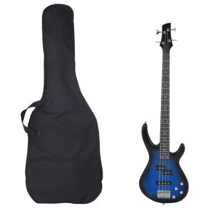 vidaXL Guitare basse &eacute;lectrique de d&eacute;butants sac bleu et noir 4/4 46