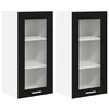 vidaXL Armoire suspendue avec porte 2 pcs Ch&ecirc;ne noir 40 x 31 x 80 cm