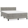 vidaXL Sommier &agrave; lattes de lit et matelas Gris clair 140x190cm Velours