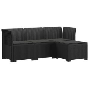 vidaXL Canap&eacute; de jardin 4 places avec coussins style rotin PP