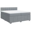 vidaXL Sommier &agrave; lattes de lit avec matelas Gris clair 200x200cm Tissu