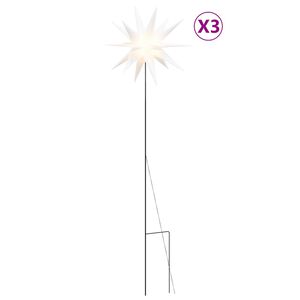 vidaXL Lumi&egrave;res de No&euml;l avec piquets 3 pcs LED pliable blanc 57 cm