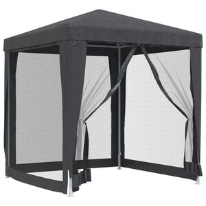 vidaXL Tente de f&ecirc;te avec 4 parois lat&eacute;rales en maille Anthracite 2x2m