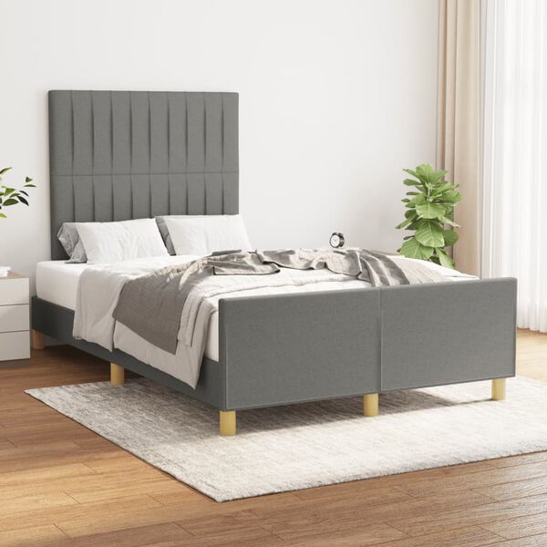 vidaXL Cadre de lit sans matelas gris fonc&eacute; 120x200 cm tissu