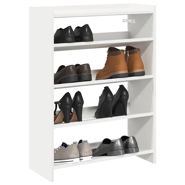 vidaXL &Eacute;tag&egrave;re &agrave; chaussures blanc 60x25x81 cm bois d'ing&eacute;nierie