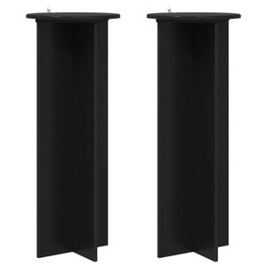 vidaXL Support de Plante 2 pcs Noir &Oslash;40 x 100 cm Bois d'ing&eacute;nierie