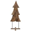 vidaXL Sapin de No&euml;l avec support Marron 90 cm Bois de teck solide