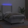 vidaXL Sommier &agrave; lattes de lit matelas LED Blanc 100x200 cm Similicuir