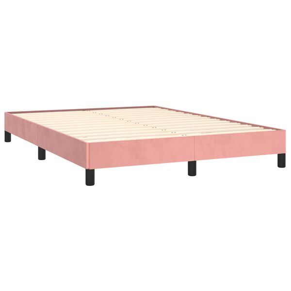 vidaXL Cadre de lit sans matelas rose 140x190 cm velours