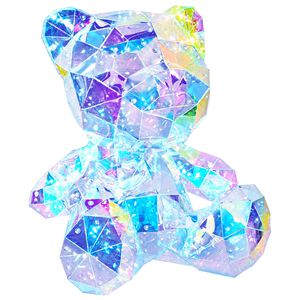 vidaXL Ours LED prismatique iridescent Multicolore 32 x 28 x 38 cm