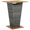 vidaXL Table de bar Gris 80x80x110 cm R&eacute;sine tress&eacute;e et bois d'acacia