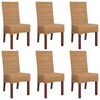 vidaXL Chaises &agrave; manger lot de 6 marron rotin naturel