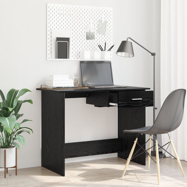 vidaXL Bureau Ch&ecirc;ne noir 100 x 50 x 76 cm Bois d'ing&eacute;nierie