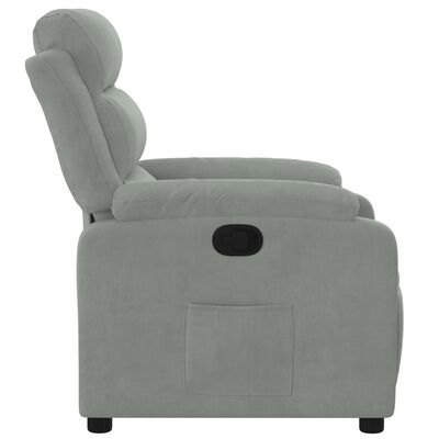 vidaXL Fauteuil inclinable gris clair velours