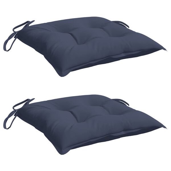 vidaXL Coussins de chaise lot de 2 bleu marine 50x50x7 cm tissu oxford