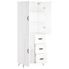vidaXL Buffet haut Blanc 69,5x34x180 cm Bois d'ing&eacute;nierie