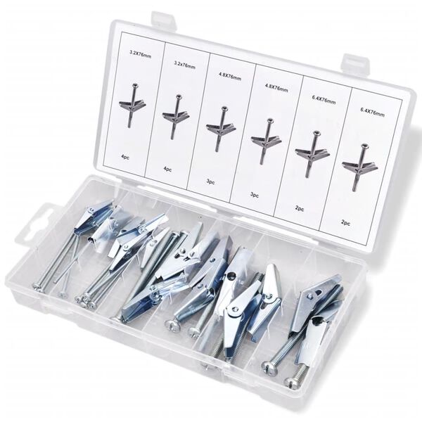 Set 18 Ressort de boulon &agrave; Bascule assorti pour ancrage de placopl&acirc;tre