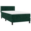 vidaXL Sommier &agrave; lattes de lit et matelas Vert fonc&eacute; 80x200 cm Velours
