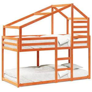 vidaXL Lit superpos&eacute; sans matelas cire marron 90x190 cm pin massif
