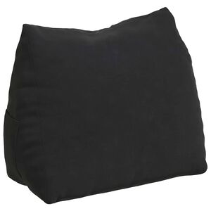 vidaXL Coussin de Dos Noir 45 x 20 x 35 cm Tissu en velours c&ocirc;tel&eacute;