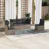 vidaXL Salon de jardin 5 pcs avec coussins gris r&eacute;sine tress&eacute;e