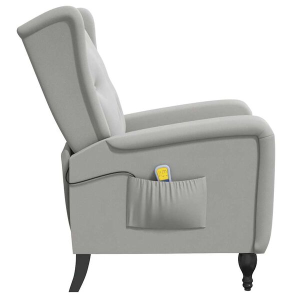 vidaXL Fauteuil de massage inclinable gris clair velours