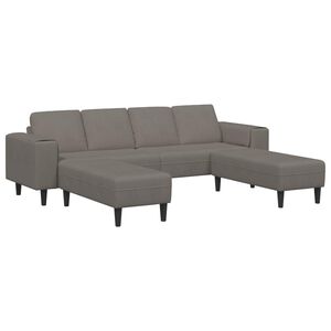 vidaXL Canap&eacute; Gris clair 250 x 188 x 76 cm Tissu en velours c&ocirc;tel&eacute;