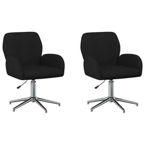 vidaXL Chaises de bureau pivotantes 2 pc 54 x 58 x 90 cm Noir Tissu