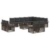 vidaXL Ensemble de canap&eacute; de jardin 13 pc Gris et Gris fonc&eacute; polyrotin
