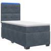 vidaXL Lit boxspring avec matelas Gris fonc&eacute; 100 x 200 cm Velours