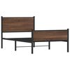 vidaXL Cadre de lit en m&eacute;tal sans matelas ch&ecirc;ne marron 100x200 cm