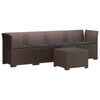 vidaXL Canap&eacute; de jardin 4 places avec coussins look rotin PP Marron
