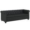 vidaXL Canap&eacute; Chesterfield &agrave; 3 places cuir synth&eacute;tique noir