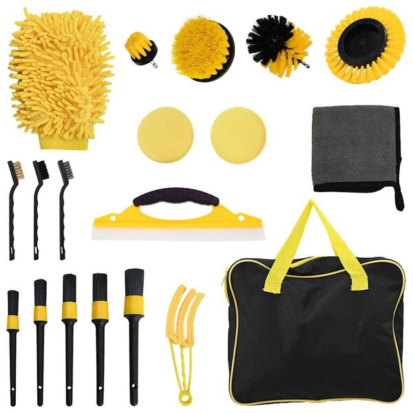 vidaXL Set de brosses pour voiture Multicolore polyrotin