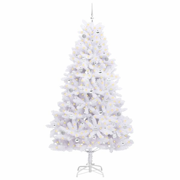 vidaXL Sapin de No&euml;l Artificiel &agrave; Branches Articul&eacute;es Blanc 240 cm
