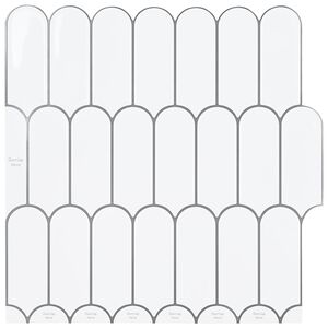 vidaXL Carreau en Plume 10 pi&egrave;ces Blanc gris 30 x 30 cm