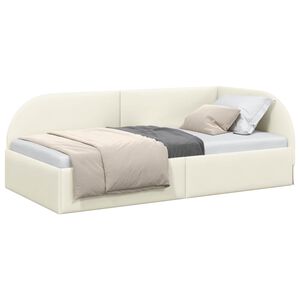 vidaXL Cadre de lit d'angle Cr&egrave;me 80 x 200 cm Velours