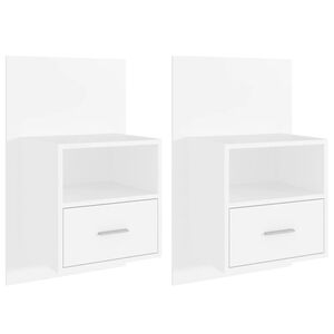 vidaXL Tables de chevet murales 2 pcs Blanc