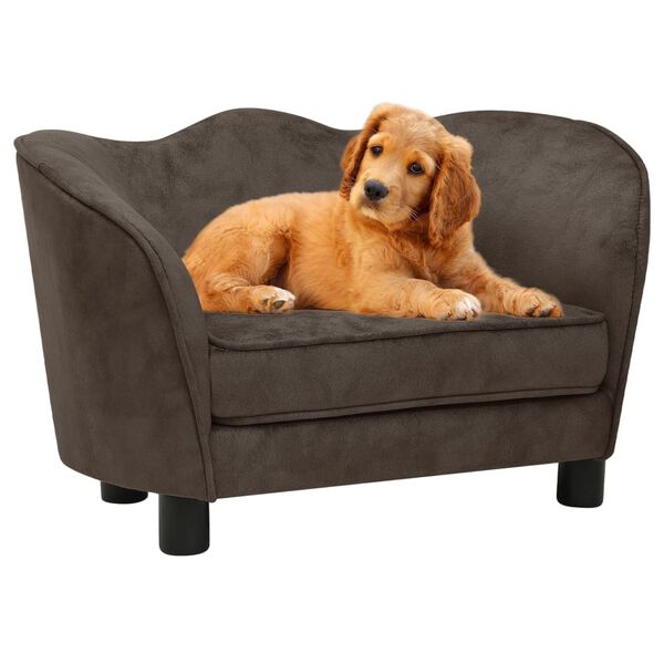 vidaXL Canap&eacute; pour chien Marron 66x43x40 cm Peluche