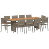 vidaXL Ensemble de salle &agrave; manger pour jardin 11 pcs Gris polyrotin